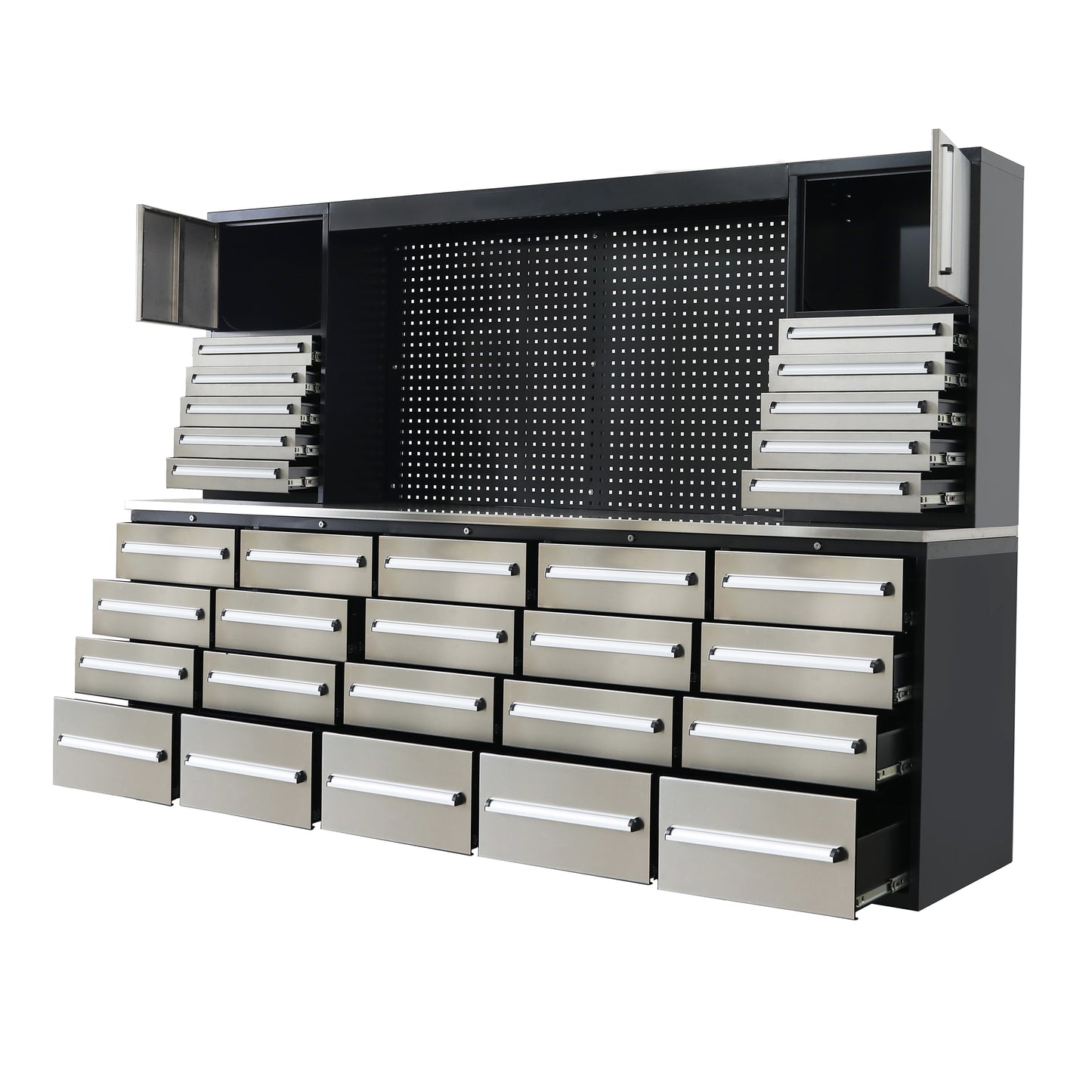 EMC 10ft Stainless Steel Workbench Cabinet Combo 30 Drawers 2 Cabinets