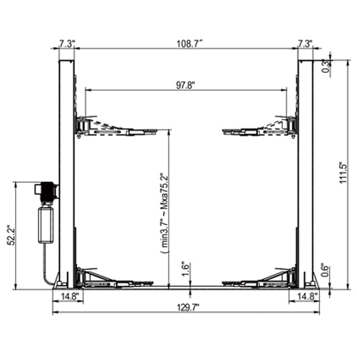 EMC 10,000lb Heavy-Duty Two Post Auto Lift
