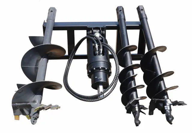 EMC Pack of 3 Skid Steer Auger with 3 Bits - 1 Pcs 9" Diameter - 1 Pcs 12" Diameter - 1 Pcs 18" Diameter