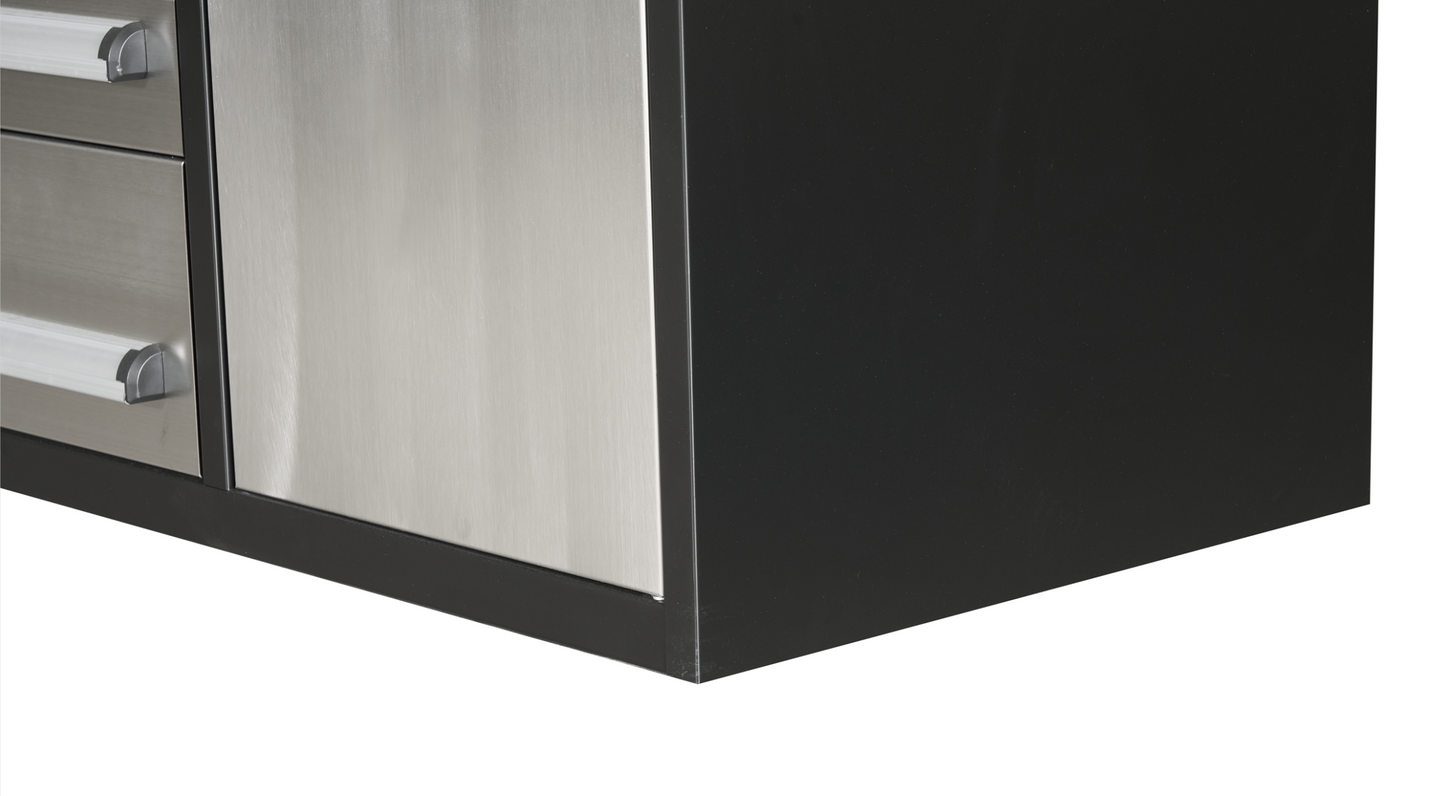 EMC 8.5ft Silver Workbench Cabinet Combo 34 Drawers 2 Cabinets