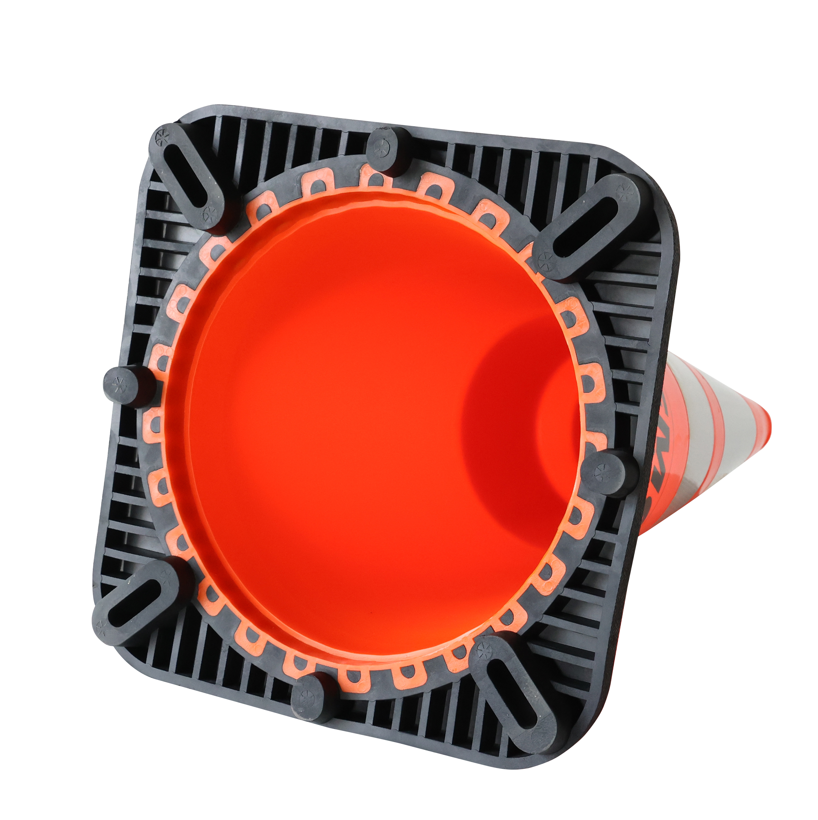 EMC Pack of 250 Traffic Safety Pylon - Reflective Top - Durable Pigment Paint Coat