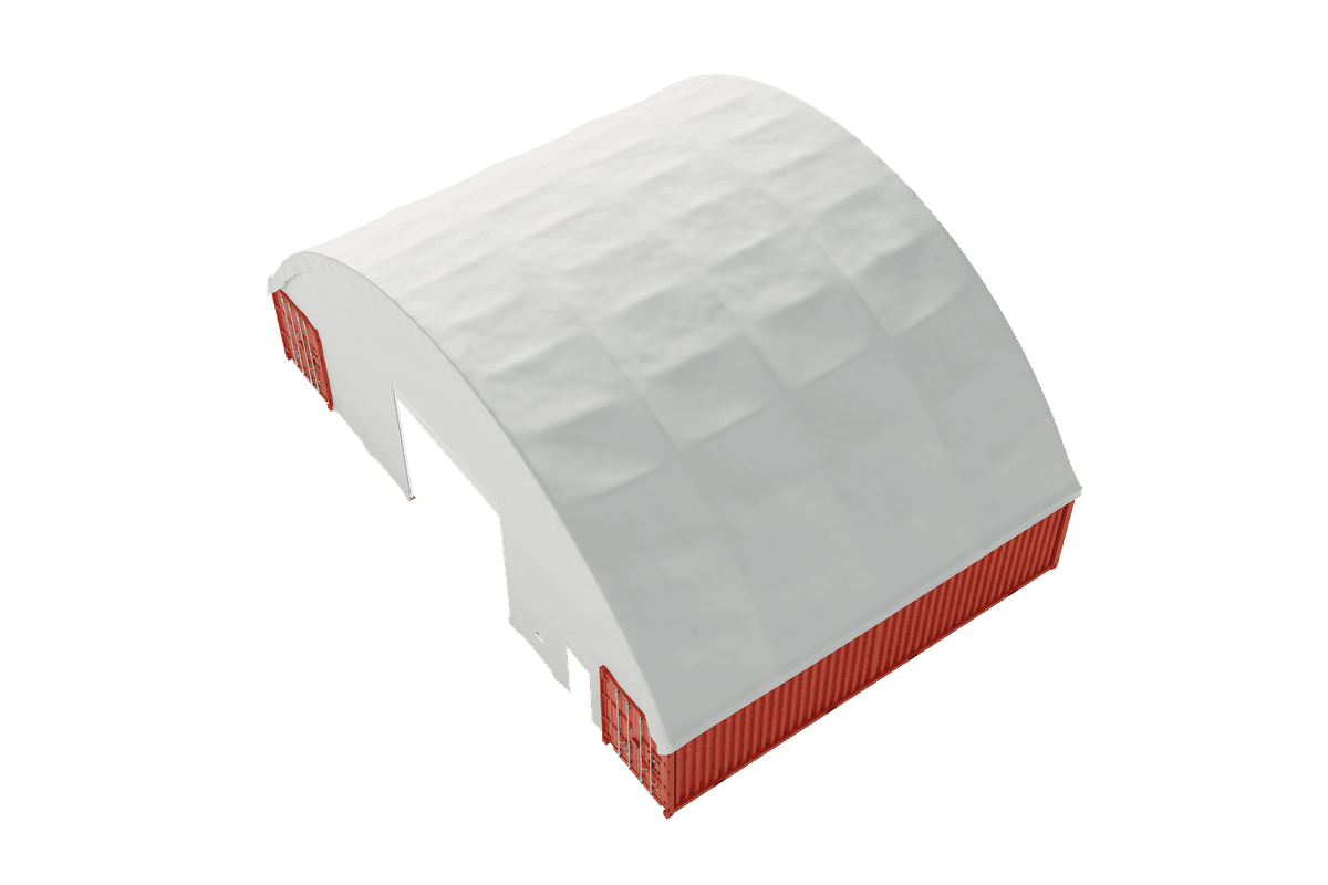 EMC Container Shelter 60'x40'x20' (610g PVC) Double Trussed