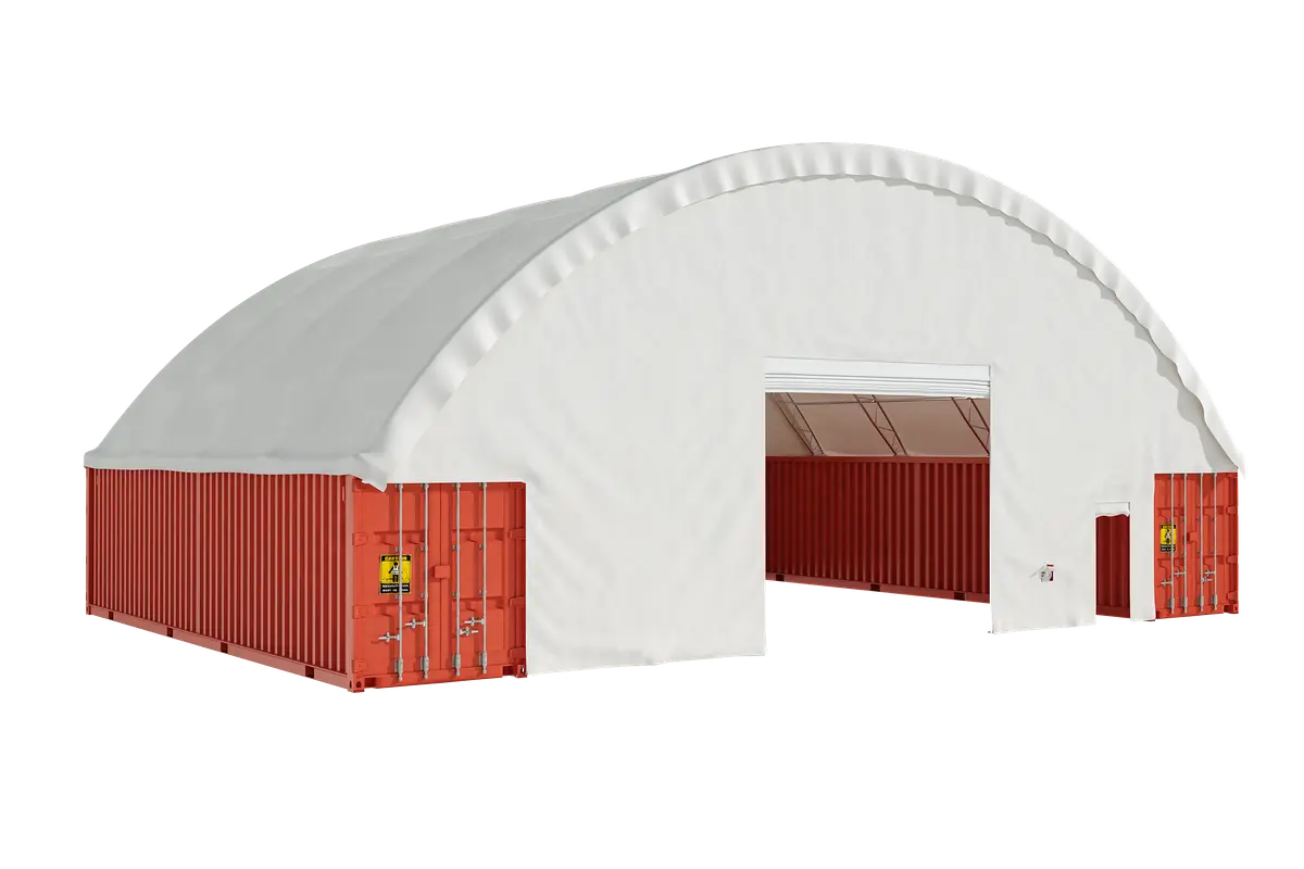 EMC Container Shelter 60'x40'x20' (610g PVC) Double Trussed