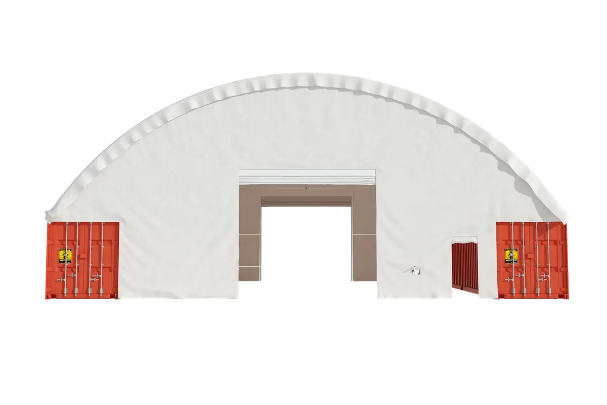 EMC Container Shelter 60'x40'x20' (610g PVC) Double Trussed