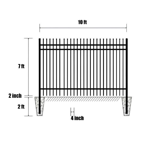 EMC 240FT Industrial Site Fencing 10’×7’ (24 Panels)