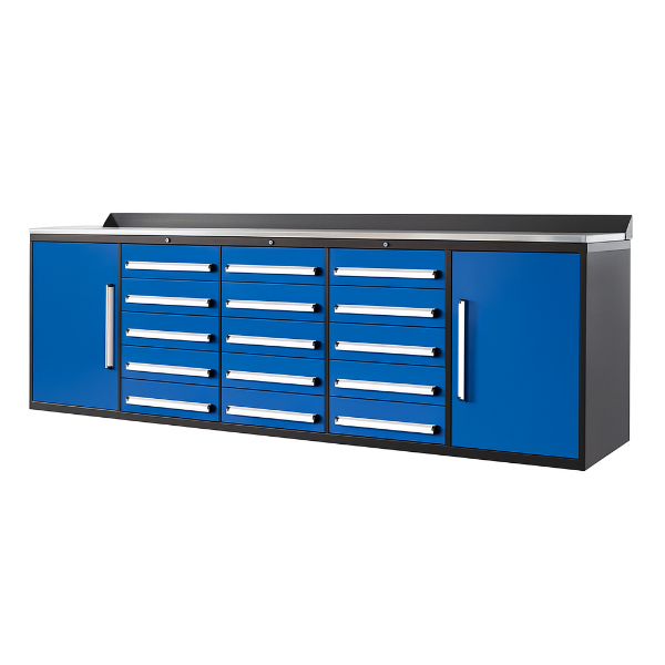 EMC 10ft Workbench Cabinet Combo 15 Drawers 2 Cabinets