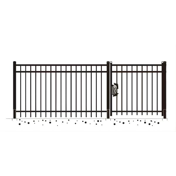 EMC 144FT 7’×4′ Flat Top Industrial Ornamental Fencing Line - 20 Panels & 2 Gate