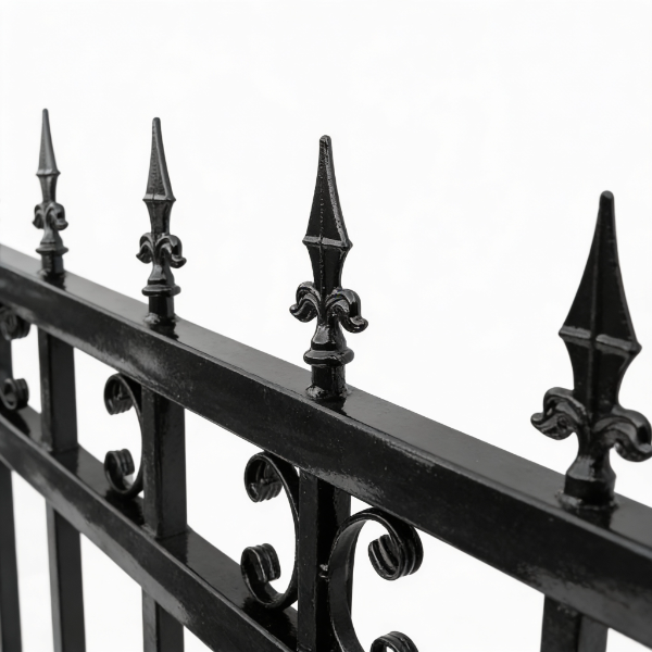 EMC 16 ft. Wrought Iron Driveway Gate - Arrow Design, Heavy-Duty