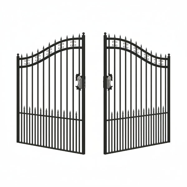 20 ft. Wrought Iron Driveway Gate - Arrow Design, Heavy-Duty