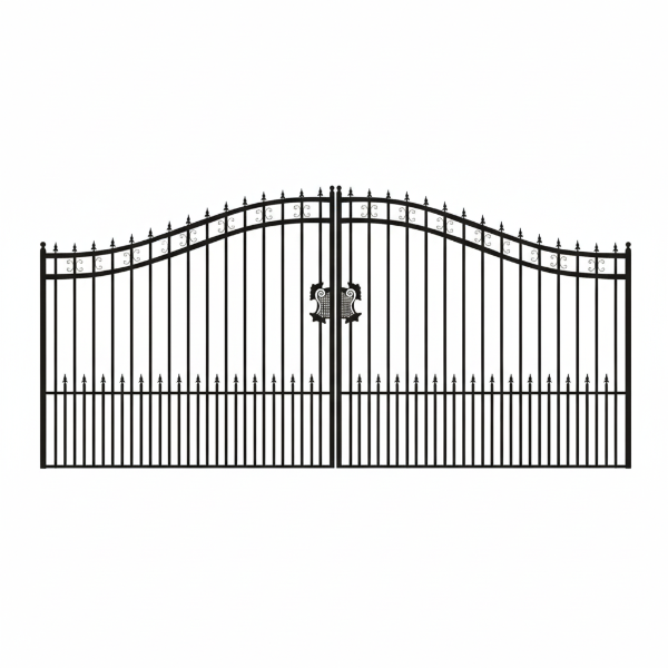 20 ft. Wrought Iron Driveway Gate - Arrow Design, Heavy-Duty