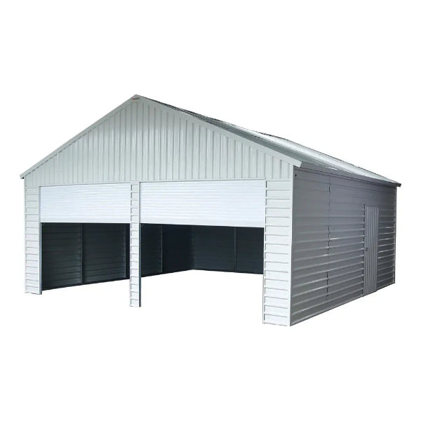 EMC 21'x19' Heavy Duty Double Metal Garage Shed, 75 MPH Wind Rated