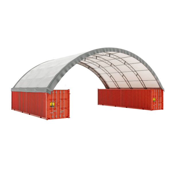 EMC Container Shelter 60'x40'x20' (610g PVC) Double Trussed