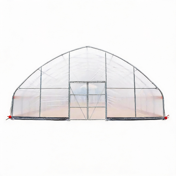 EMC 30'x80'x15' Heavy-duty High Tunnel Greenhouse - 150 Micron Film Covering - Two Sided Ventilation
