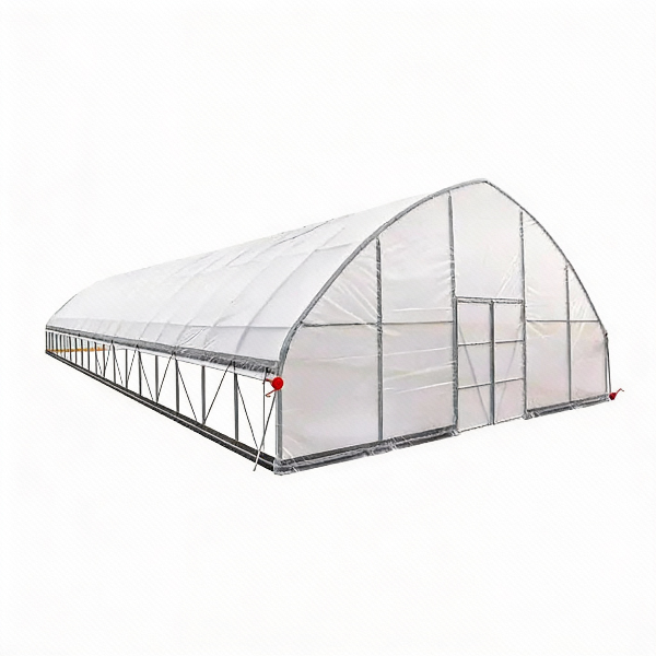 EMC 30'x80'x15' Heavy-duty High Tunnel Greenhouse - 150 Micron Film Covering - Two Sided Ventilation
