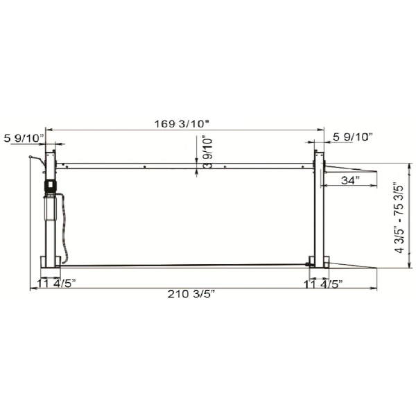 EMC 9000 lbs Four Post Auto Lift