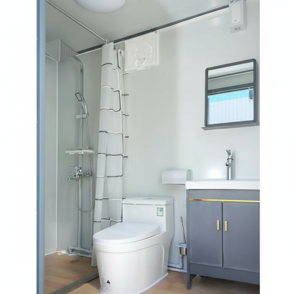 EMC Portable Toilet Bathroom With Shower - Insulated 4 seasons - Connections for sceptic and water - Power inlet