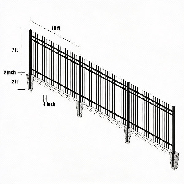 EMC 240FT Industrial Site Fencing 10’×7’ (24 Panels)