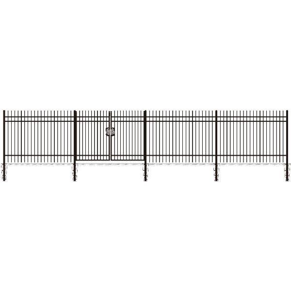 EMC 328FT 8’×6′ Sharp Top Industrial Ornamental Fencing Line - 40 Panels & 2 Gate