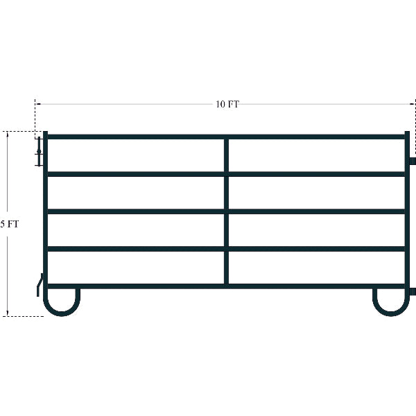 EMC 54 Panels & 2 Gates Corral Cattle Panels Pack - 10 Foot Wide x 5 for Height Per Panel - Powder Coated Tube Frame