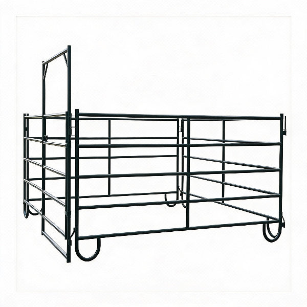 EMC 54 Panels & 2 Gates Corral Cattle Panels Pack - 10 Foot Wide x 5 for Height Per Panel - Powder Coated Tube Frame