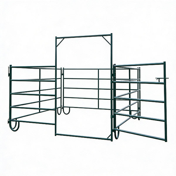 EMC 54 Panels & 2 Gates Corral Cattle Panels Pack - 10 Foot Wide x 5 for Height Per Panel - Powder Coated Tube Frame