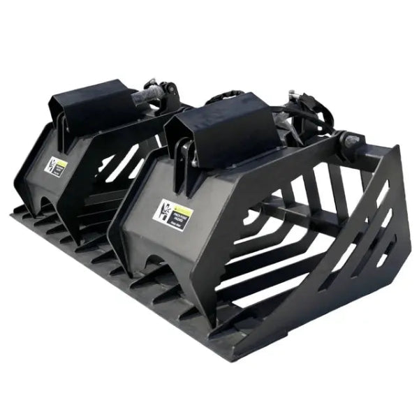 EMC 72" Rock Grapple Bucket for Skid Steer - 20" Grapple Width - Sturdy Iron Claws