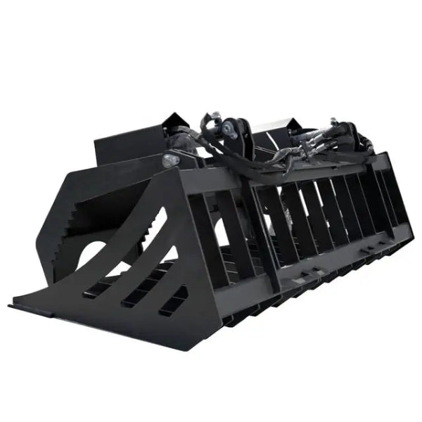 EMC 72" Rock Grapple Bucket for Skid Steer - 20" Grapple Width - Sturdy Iron Claws