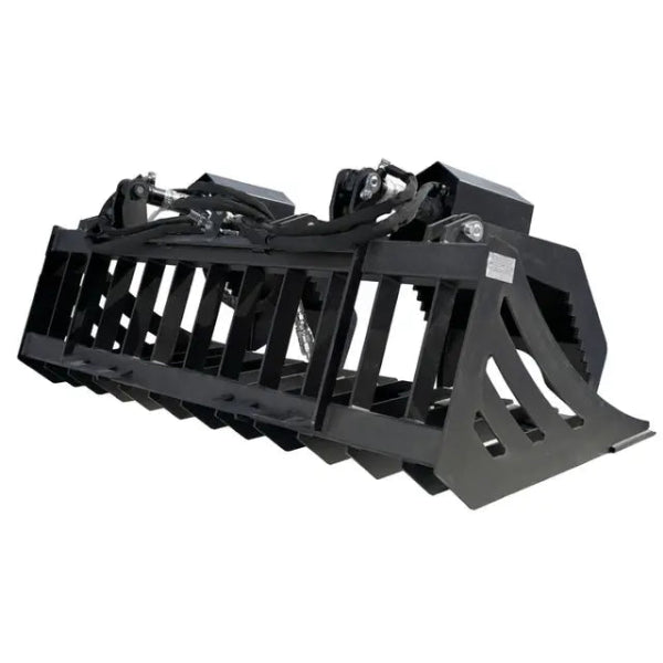 EMC 72" Rock Grapple Bucket for Skid Steer - 20" Grapple Width - Sturdy Iron Claws