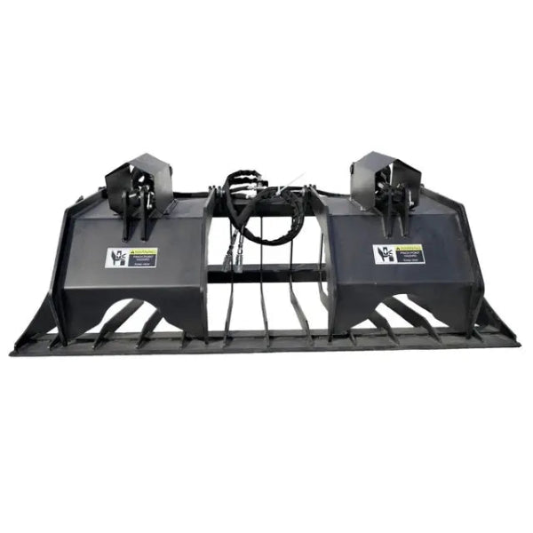 EMC 72" Rock Grapple Bucket for Skid Steer - 20" Grapple Width - Sturdy Iron Claws