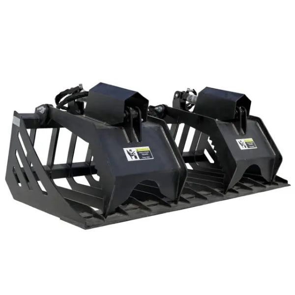 EMC 72" Rock Grapple Bucket for Skid Steer - 20" Grapple Width - Sturdy Iron Claws