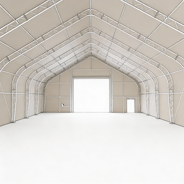 EMC Double Trussed Storage Shelter - 40' Wide x 80' Length x 24' Height