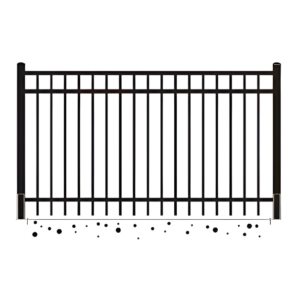 EMC Single 7’×4′ Flat Top Industrial Ornamental Fence