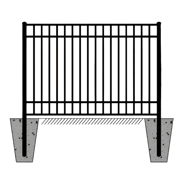 EMC Single 7’×5′ Flat Top Industrial Ornamental Fence