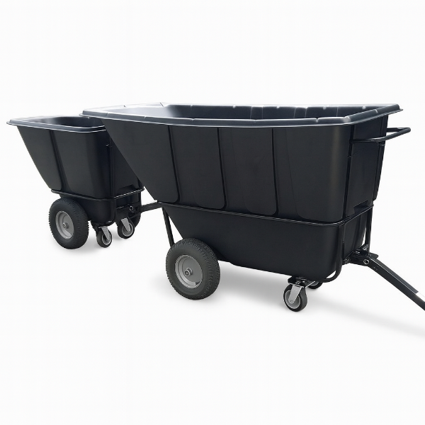 EMC Heavy Duty Towable Tilt Trucks - 2100lbs Capacity - 1 Cubic Yard Size