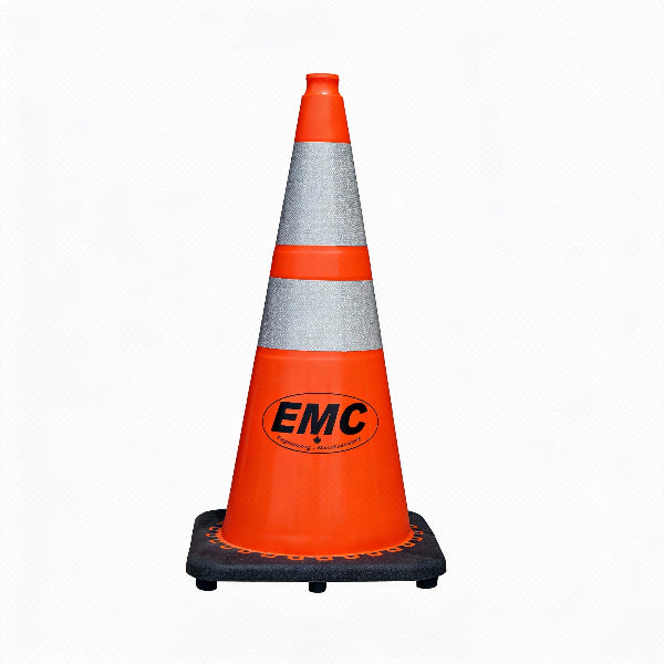 EMC Pack of 250 Traffic Safety Pylon - Reflective Top - Durable Pigment Paint Coat