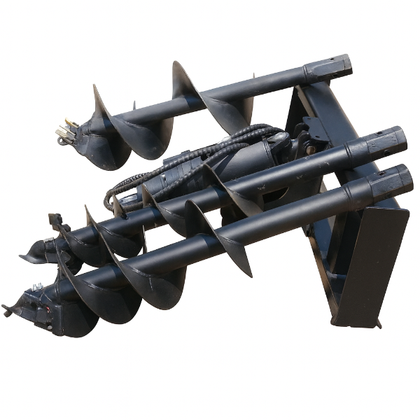 EMC Pack of 3 Skid Steer Auger with 3 Bits - 1 Pcs 9" Diameter - 1 Pcs 12" Diameter - 1 Pcs 18" Diameter