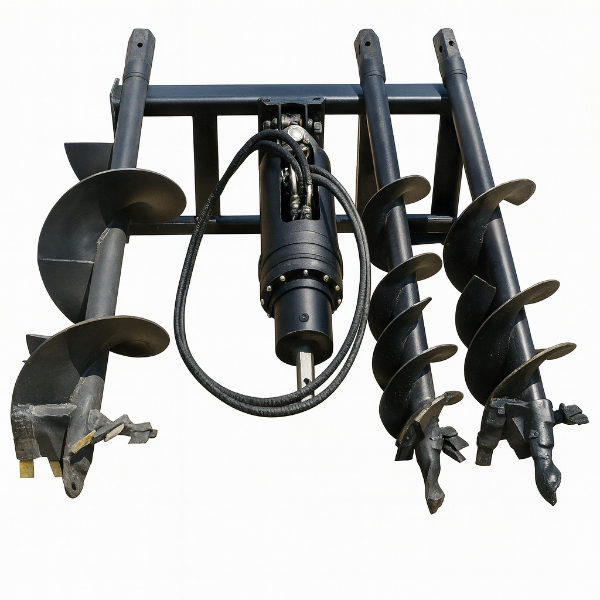 EMC Pack of 3 Skid Steer Auger with 3 Bits - 1 Pcs 9" Diameter - 1 Pcs 12" Diameter - 1 Pcs 18" Diameter