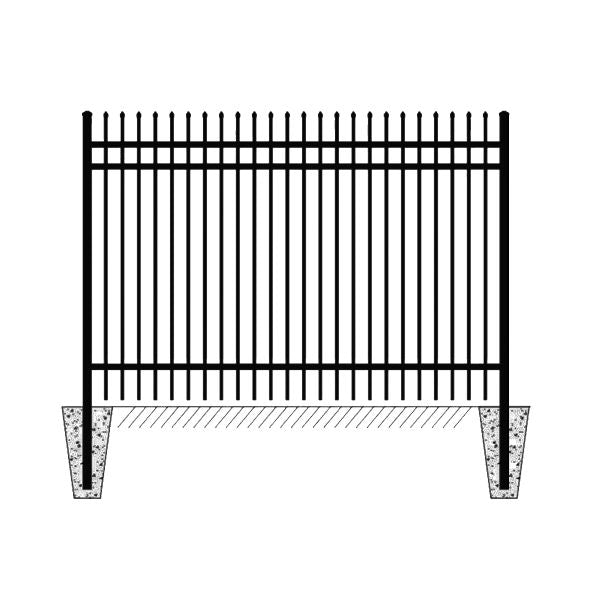 EMC Single 10’×7′ Sharp Top Industrial Ornamental Fence