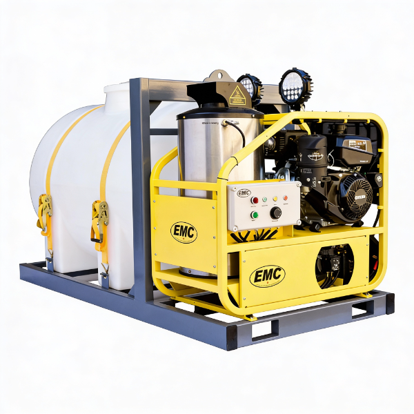 EMC 4000 PSI Hot Water Pressure Washer, 14 HP Kohler, 245 Gallon Water Tank