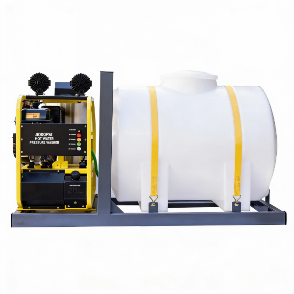 EMC 4000 PSI Hot Water Pressure Washer, 14 HP Kohler, 245 Gallon Water Tank