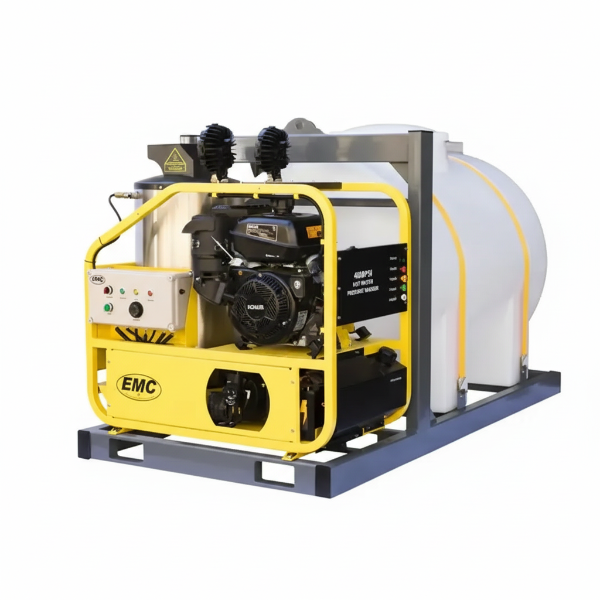 EMC 4000 PSI Hot Water Pressure Washer, 14 HP Kohler, 245 Gallon Water Tank