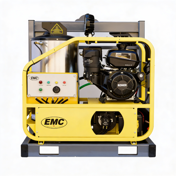 EMC 4000 PSI Hot Water Pressure Washer, 14 HP Kohler, 245 Gallon Water Tank