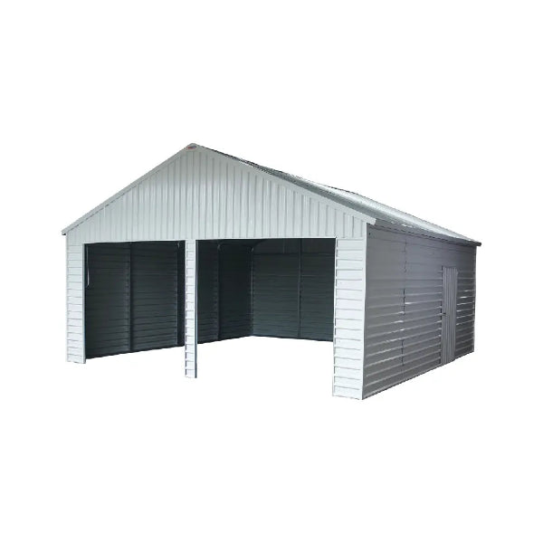 EMC 21'x19' Heavy Duty Double Metal Garage Shed, 75 MPH Wind Rated