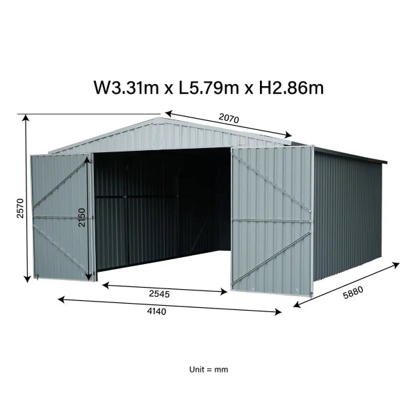 EMC Heavy Duty 14'x19' Steel Car Shed Garage - 29 gauge metal sheet - 75 mph wind resistance