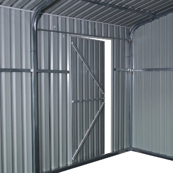 EMC Heavy Duty 14'x19' Steel Car Shed Garage - 29 gauge metal sheet - 75 mph wind resistance