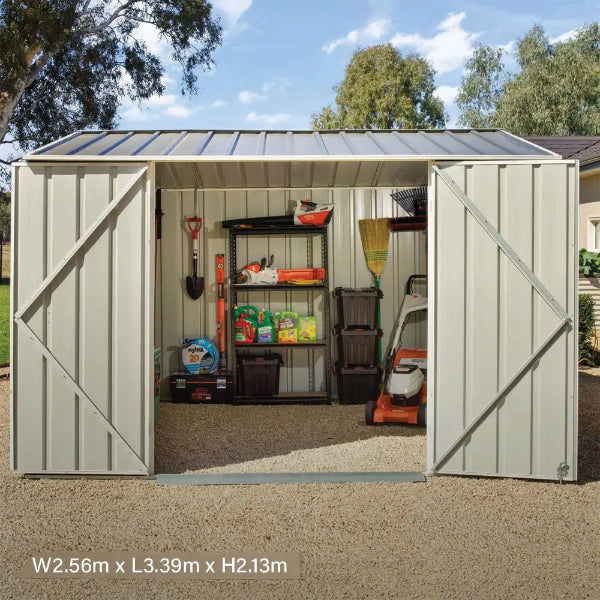 8'x11' Galvanized Metal Shed - 29 gauge steel walls - resistant snow load and wind load