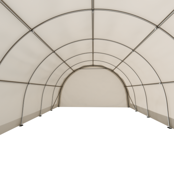 EMC 20x30x12 Heavy Duty Fabric Peak Storage Building - 13 Oz PVC Fabric Cover