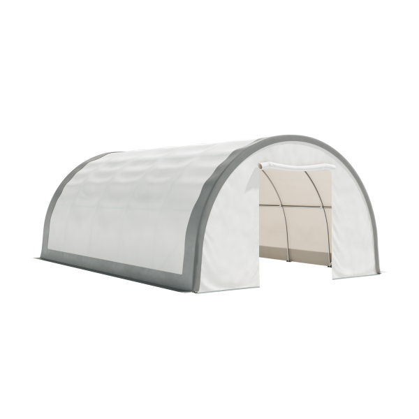 EMC 20x30x12 Heavy Duty Fabric Peak Storage Building - 13 Oz PVC Fabric Cover