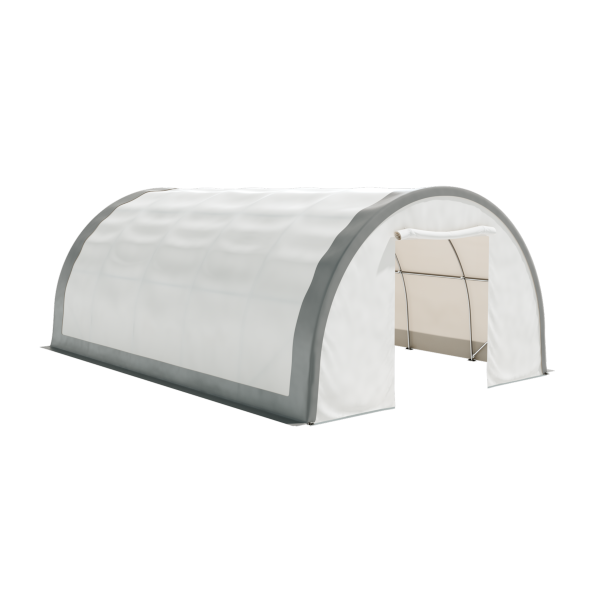 EMC 20x30x12 Heavy Duty Fabric Peak Storage Building - 13 Oz PVC Fabric Cover