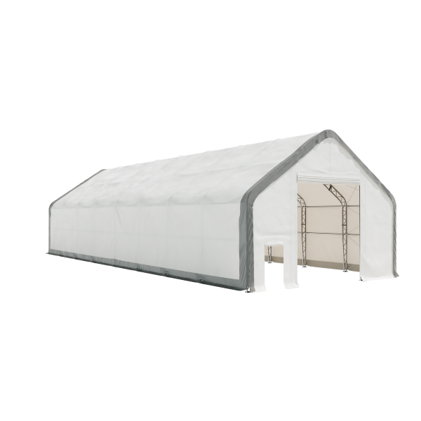 EMC Double Trussed Storage Shelter - 30' Wide x 80' Length x 22' Height